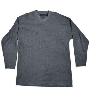 Chesterfield Grey V-Neck Sweater Size XL